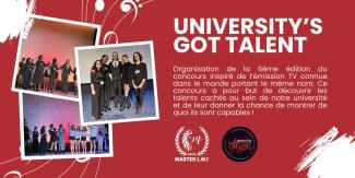 Organisation d'un concours inspiré d'une émission TV pour découvrir les talents cachés des étudiants de l'université d'Artois.